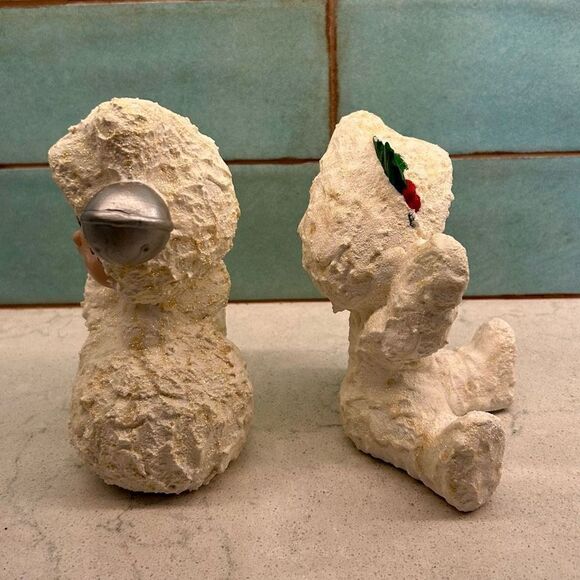 Christmas Eskimo Children Figurine Size 7" Playing In Snow Home Decor Set Of 2 - Picture 7 of 11